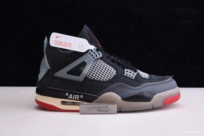 One Kick Retro Jordan CV9388-001 Air 4 x Off White Bred 0707